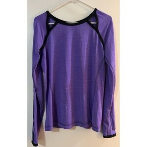 Peekaboo Cut Outs Reflective Ruffle Wrist 6 Purple Athleisure